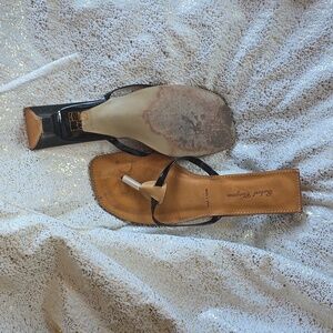 Robert Clergerie leather Sandals: black&tan Size 9-1/2